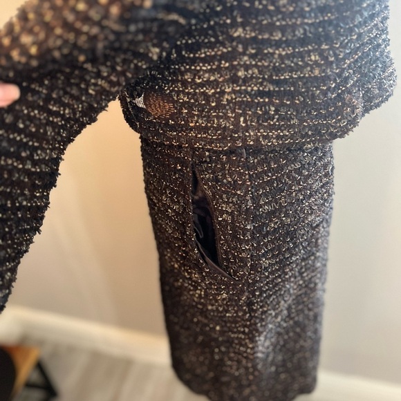 St. John vintage cropped brown floral blazer matching pencil skirt 2 6 tweed - Picture 4 of 16